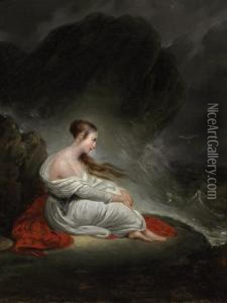 Young Woman At The Sea Oil Painting - Ary Scheffer