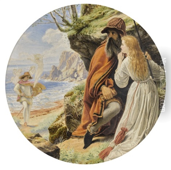 Prospero And Miranda, The Tempest Oil Painting - Sir Joseph Noel Paton