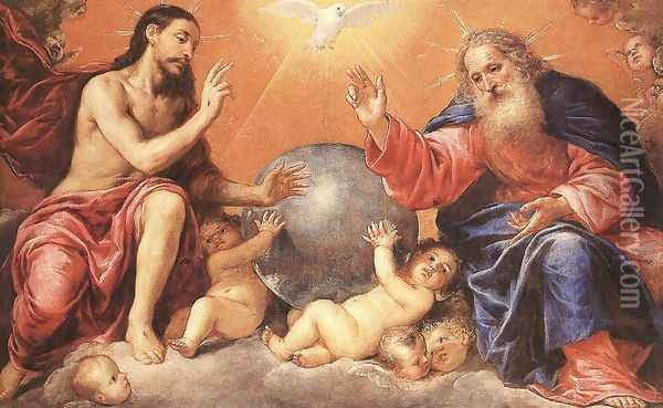 The Holy Trinity Oil Painting - Antonio de Pereda