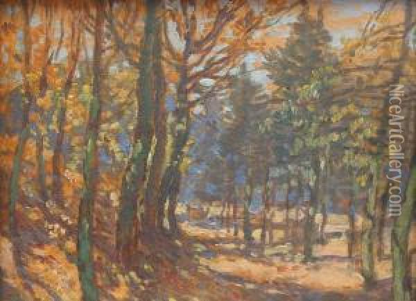 Autumn In The Forest Oil Painting - Josef Ullmann