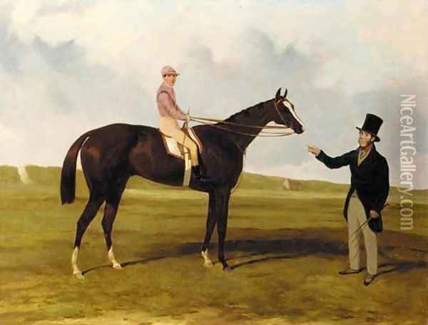 Mr. John O'Neill and Caurouch with G. Abdale up at Newmarket Oil Painting - Harry Hall