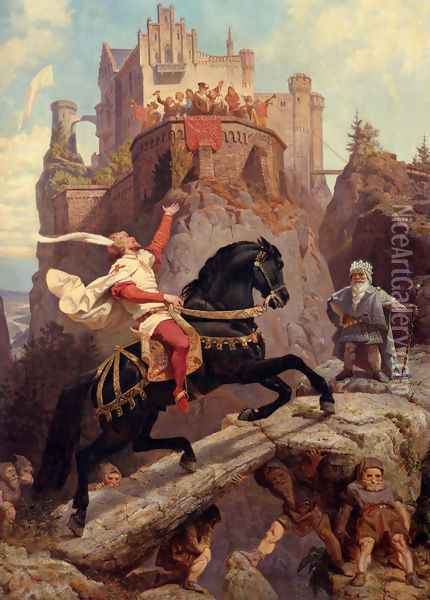 The Knight Of Sayn And The Gnomes Oil Painting - Nicolas-Bernard Lepicier