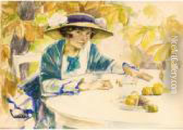 Under The Chestnut Tree Oil Painting - Edward Alfred Cucuel