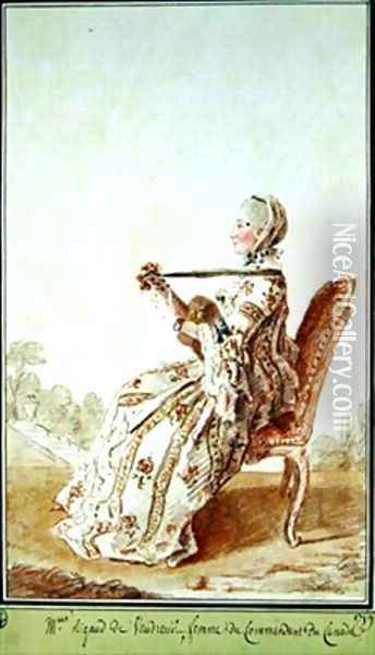 Marquise de Vaudreuil 2 Oil Painting - Louis Carrogis Carmontelle
