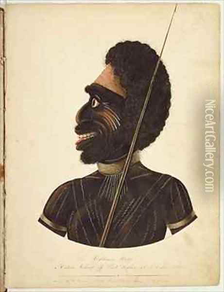 Cobbawn Wogi, native chief of Port Stephen Oil Painting - Richard Browne