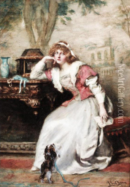 The Cavalier; The Letter Oil Painting - John Ernest Breun