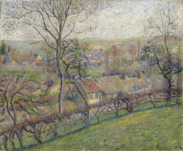 Vue D'eragny Oil Painting - Lucien Pissarro