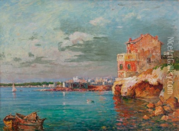 La Pointe Rouge A Marseille Oil Painting - Jules-Justin Claverie