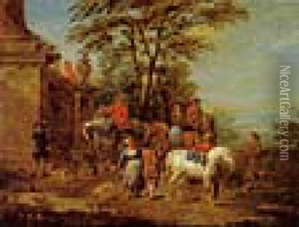 Jagdgesellschaft Oil Painting - Pieter Bout