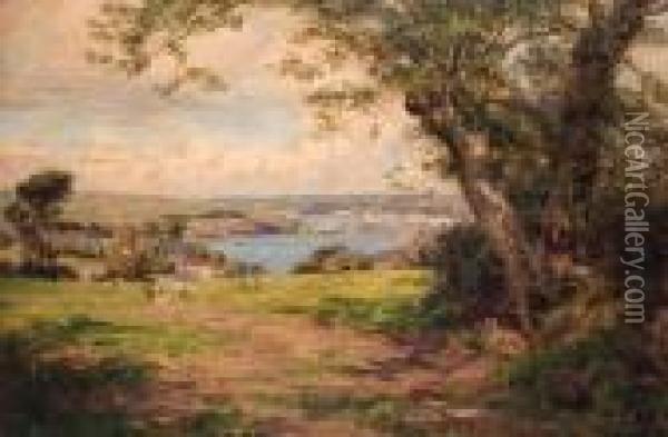The River At Kettering Oil Painting - Sir Alfred East