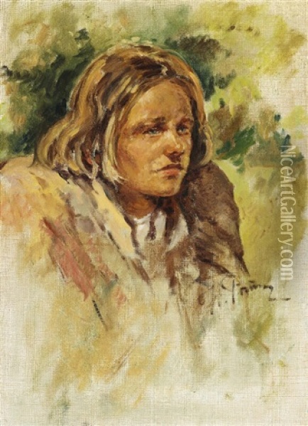 A Cripple Oil Painting - Ilya Repin