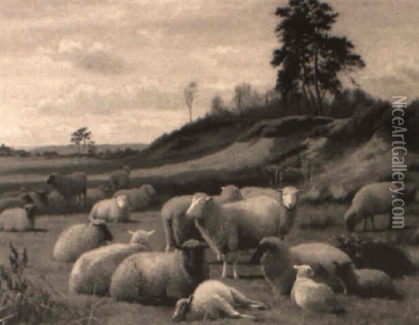 New Pastures Oil Painting - William Sidney Cooper