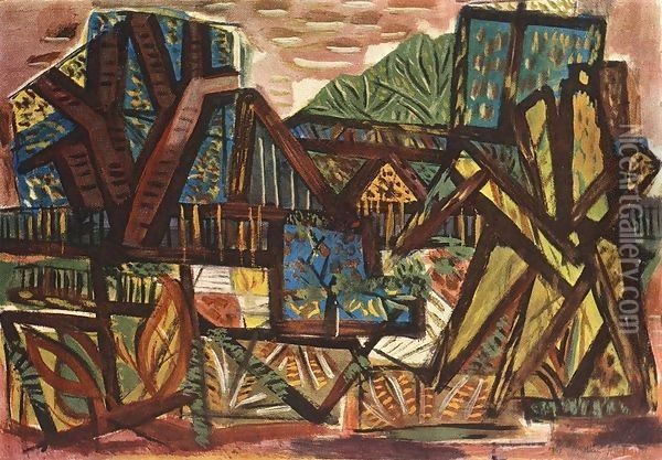 Landscape at Bekasmegyer 1947 Oil Painting - Janos Pirk