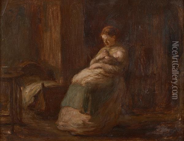 Mother And Child Oil Painting - Hugh Cameron