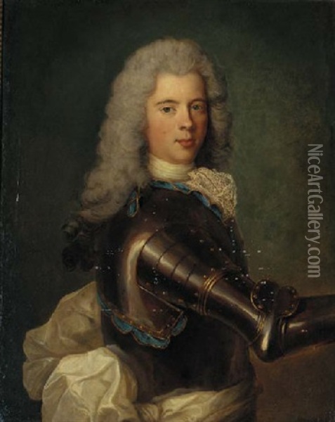 Portrait Of A Nobleman In Armour Oil Painting - Henri Gascars