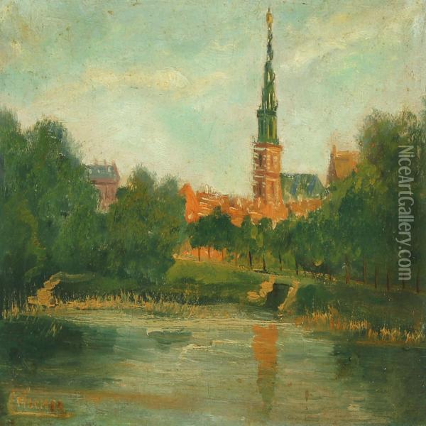 Church Of Oursaviour, Christianshavn Oil Painting - Edmund Fischer