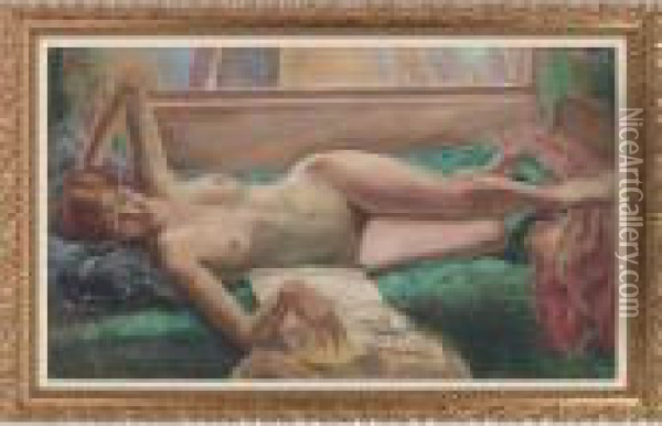 Reclining Nude Oil Painting - John Steuart Curry