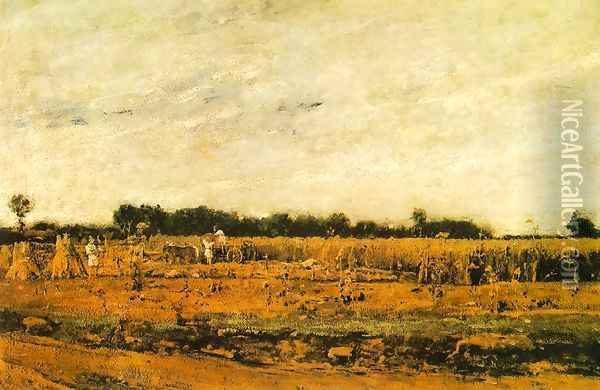 Corn Field 1874 Oil Painting - Mihaly Munkacsy