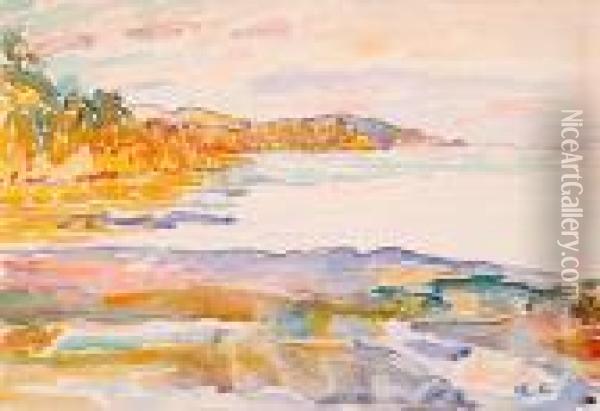 Les Rochers De Saint-clair Pres Le Lavandou Oil Painting - Henri Edmond Cross