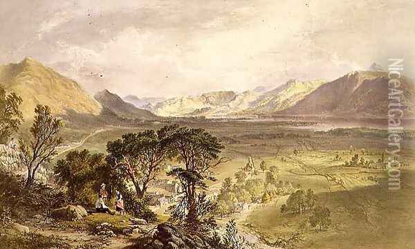 Bassenthwaite, from The English Lake District, 1853 Oil Painting - James Baker Pyne