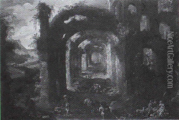 Romische Ruinenlandschaft Oil Painting - Paul Bril