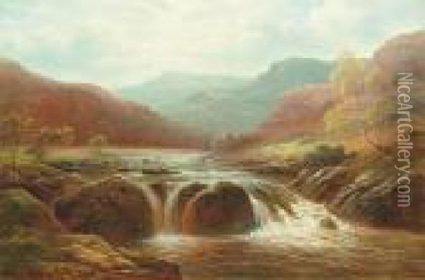 An Upland River Scene Oil Painting - William Mellor