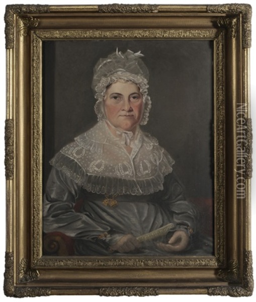Portrait Of Mrs. Samuel Farrow, Nee Elizabeth Herndon Oil Painting - John Stevens Cogdell