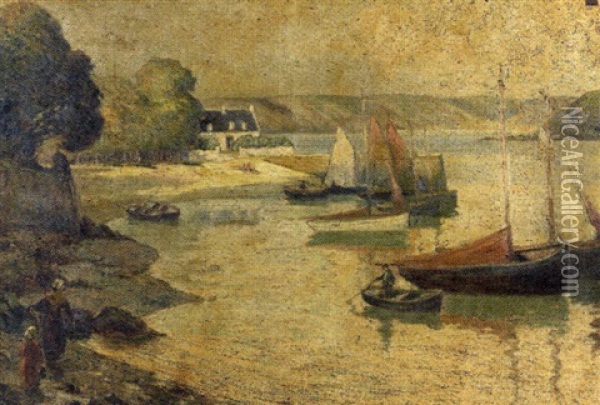 Vue De Bretagne Oil Painting - Vitalis Morin