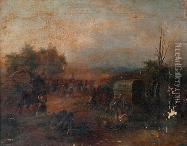 Battle Scene Oil Painting - Theodor Ilich Baikoff