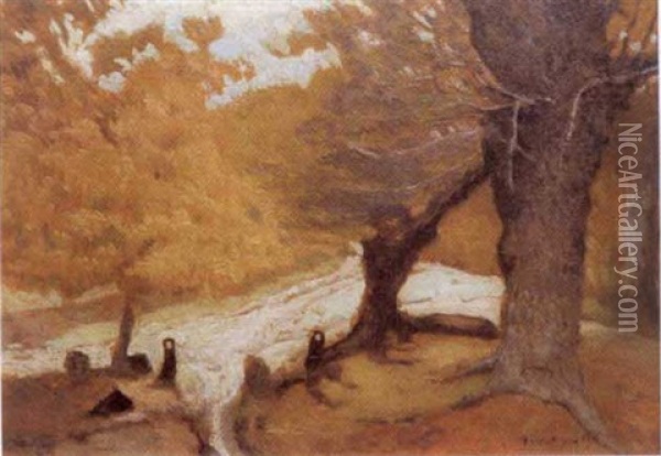 Le Bois D'amour A L'automne Oil Painting - Henri Delavallee