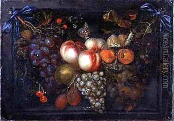 Still Life of Fruit in a Stone Niche Oil Painting - Jan Pauwel Gillemans The Elder