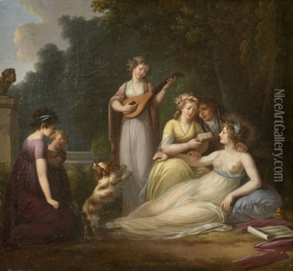 Concert Dans Un Parc Oil Painting - Henri Nicolas Van Gorp