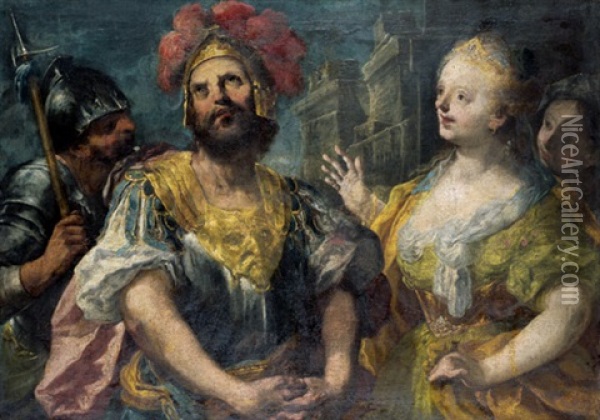 Jephta Und Seine Tochter Oil Painting - Antonio Carneo