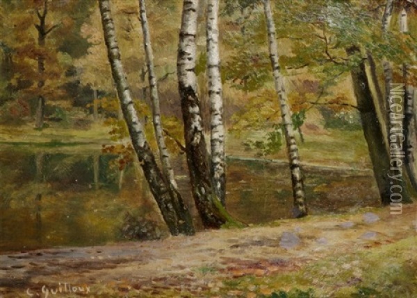 Arbres Au Bord De L'etang Oil Painting - Charles Victor Guilloux