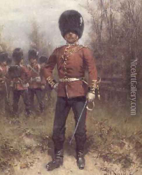 Portrait of an Officer of the Grenadier Guards Oil Painting - Hermanus Koekkoek