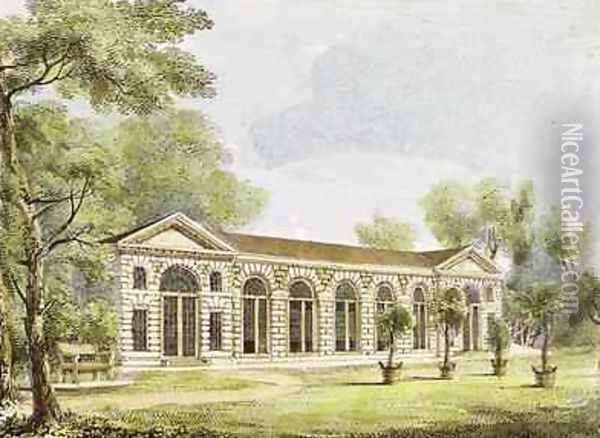 Orangery, Kew Gardens, plate 11 from Kew Gardens A Series of Twenty-Four Drawings on Stone, engraved by Charles Hullmandel 1789-1850 published 1820 Oil Painting - Papendiek, George Ernest