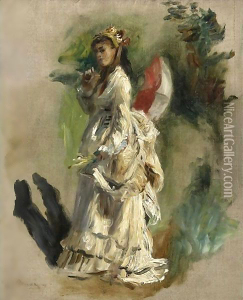 Jeune Femme A L'ombrelle 3 Oil Painting - Pierre Auguste Renoir