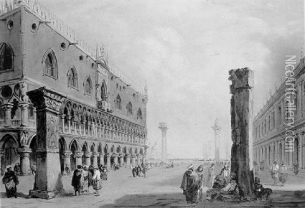 Piazza San Marco Oil Painting - Edward Pritchett
