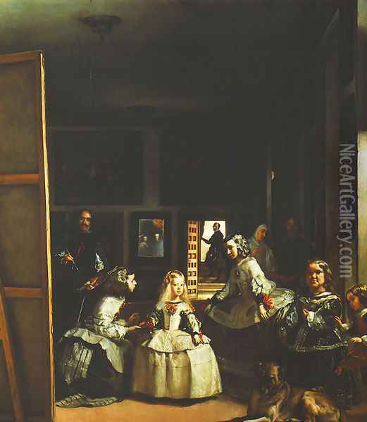 Family of Philip IV (Las Meninas) Oil Painting - Diego Rodriguez de Silva y Velazquez