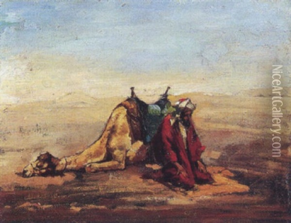 La Priere Dans Le Desert Oil Painting - Emilio Sala Frances