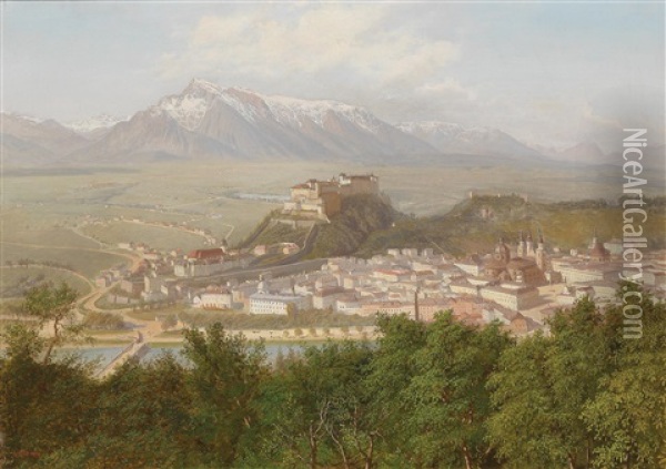 Ansicht Von Salzburg Oil Painting - Alois Tott