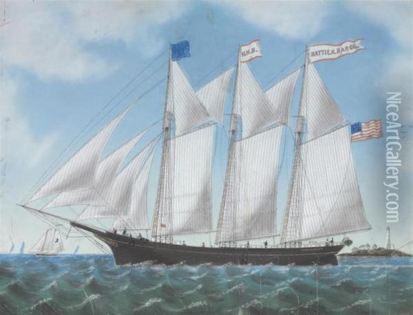 The Trading Schooner The 
Hattie N. Bangs Oil Painting - William Pierce Stubbs