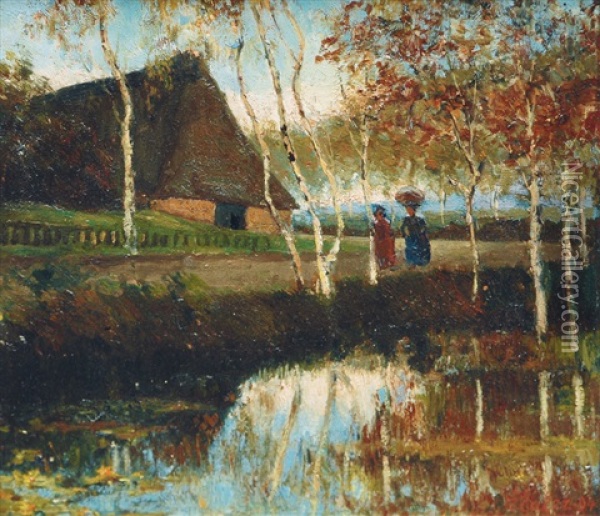 Landscape Near Worpswede Oil Painting - Eduard Euler