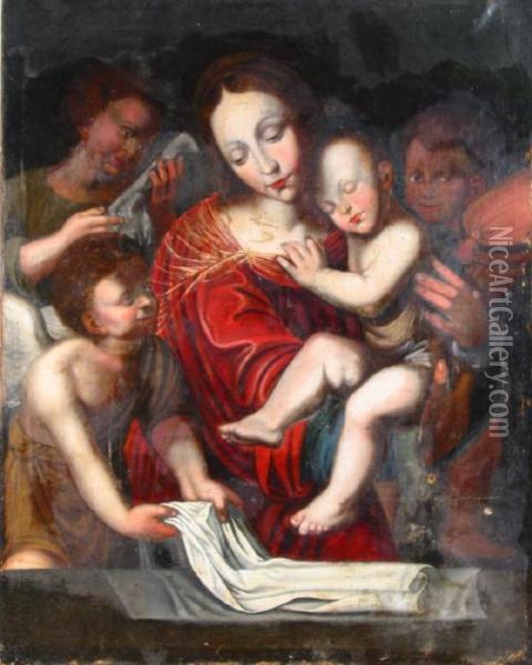 Madonna And Child Oil Painting - Joos Van Cleve
