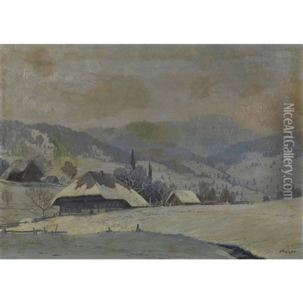 Winterlandschaft Oil Painting - Georg Joseph Jakob Keiser