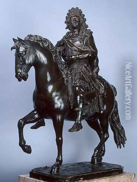 Model for an Equestrian Statue of Louis XIV Oil Painting - Francois Girardon