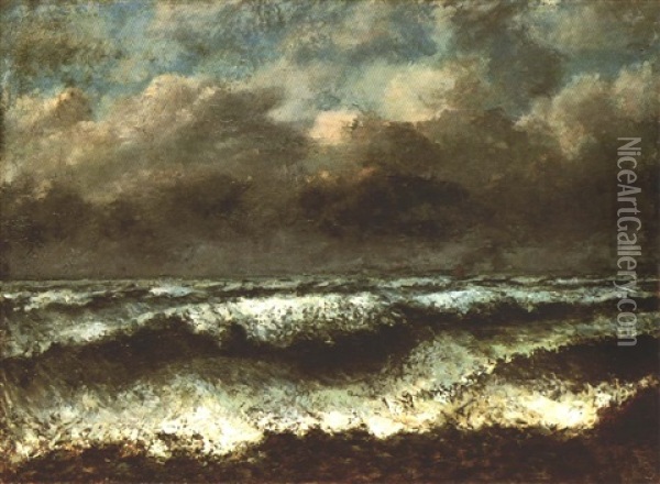 Marine, Les Vagues Oil Painting - Gustave Courbet