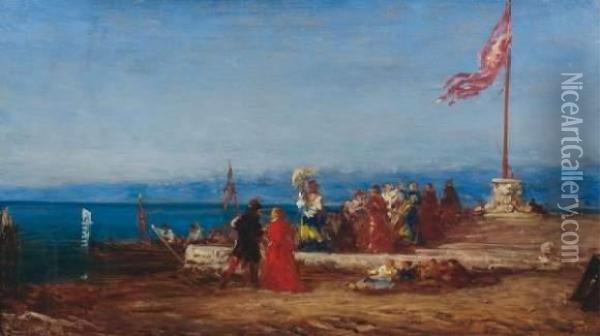 Promenade A Venise Oil Painting - Felix Ziem
