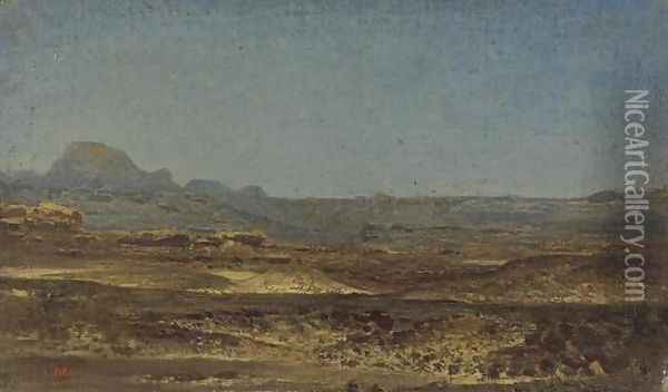 Sinaï Desert (Le desert du Sinaï) Oil Painting - Leon-Auguste-Adolphe Belly