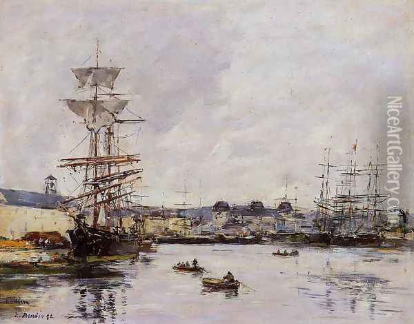 Le Havre, the Casimir Delavigne Basin Oil Painting - Eugene Boudin